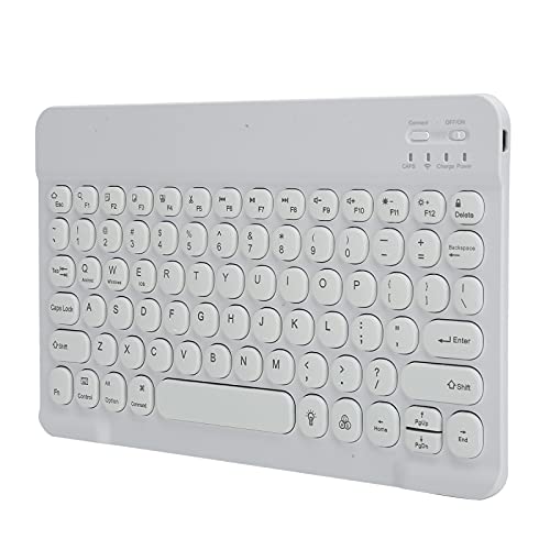 Lazmin112 Kabellose -Tastatur, 10-Zoll-RGB-Hintergrundbeleuchtung, Ultraschlanke Tragbare Tastatur mit Runder Kappe, Verwendet mit Smartphone, Tablet-Computer, Notebook und Desktop von Lazmin112