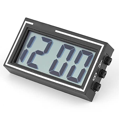 Lazmin112 LCD-Bildschirm-Digitaluhr mit Selbstklebender Halterung, Auto-Armaturenbrett-Schreibtisch-Zeit- und Datumsanzeige von Lazmin112