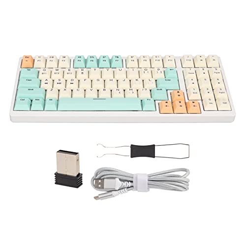 Lazmin112 Mechanische Tastatur mit 68 Tasten, Unterstützt Kabelgebundenes 2,4-G-Bluetooth 5.1, Volltasten-Hot-Swap-16-Millionen-Farben-RGB-Hintergrundbeleuchtung, DIY-Switch-Tastatur, für (Weiss) von Lazmin112