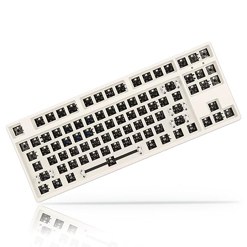 Lazmin112 Mechanisches Tastatur-Kit Zum Selbermachen, RGB-TKL-Layout-Schalter mit 87 Tasten, Gaming-Tastatur, Hot-Swap-ABS-Aluminiumlegierung, Modulare Mechanische Tastatur für Heimwerker(Weiß) von Lazmin112