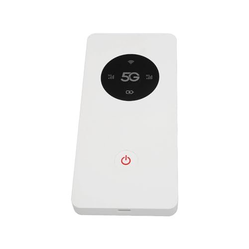 Lazmin112 Mobiler 5G-LTE-WLAN-Hotspot, Bis zu 2,77 Gbit/s Schnelle Geschwindigkeit, Verbindung von Bis zu 16 Geräten, WLAN-Router mit Integriertem 8000-mAh-Akku und Nano-SIM-Kartensteckplatz von Lazmin112