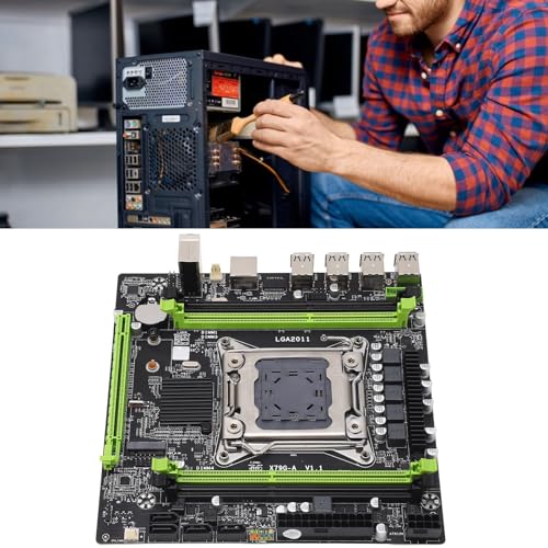 Lazmin112 PC-Motherboard, Dual Channel 4 DDR3 ECC RAM SATA 2.0 Gaming-Motherboard mit NVME M.2, Unterstützung für PCIE 16X, 8-poliges 24-poliges Netzteil, für Desktop von Lazmin112