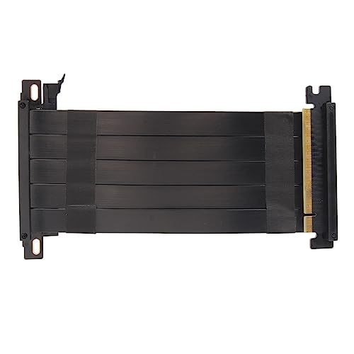 Lazmin112 PCIe 4.0 X16 Riser-Kabel, GPU-Verlängerungskabel mit Flexibler Doppelseitiger Hochgeschwindigkeit, 180 Grad Abgeschirmt, für RTX 4090 RX 7900 XT RX 7000 (Black) von Lazmin112