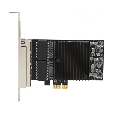 Lazmin112 PCIe Netzwerkadapter, 1000Mbps 2.4G 5G WiFi Dual Band 4 RJ45 Ports Netzwerkkarte, 82571 Chipsatz Gigabit Ethernet Karte, mit Kühlkörper, für Server Desktop PC von Lazmin112