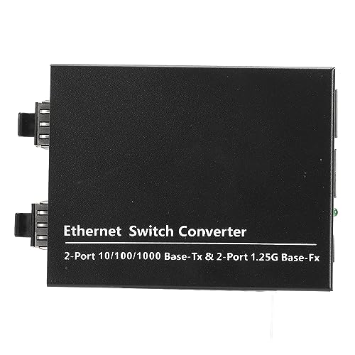 Lazmin112 SFP-zu-RJ45-Glasfaser-Medienkonverter, 1,25-G-Glasfaser-Ethernet-Medienkonverter mit 2 SFP-Ports, Kompatibel mit 10 Mbit/s, 100 Mbit/s, 1000 Mbit/s Base-T-Ethernet-Verbindung von Lazmin112