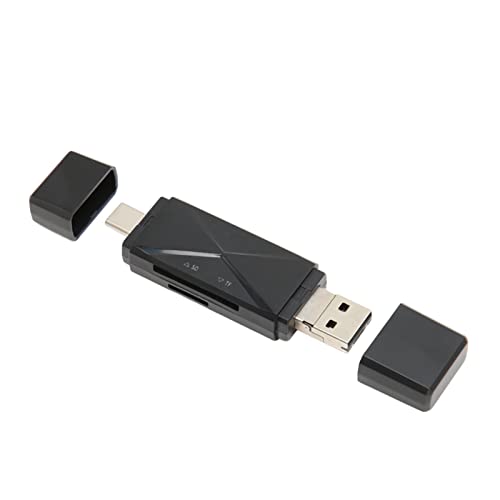 Lazmin112 Speicherkartenleser, SD-TF-Kartenleser, Tragbarer -3-in-1-USB-C-USB-2.0-Micro-Speicherkartenleser-Adapter mit 3 Anschlüssen, für Windows OS X Android von Lazmin112
