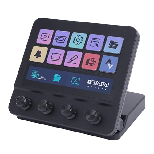 Lazmin112 Stream Controller Visual Keyboard, Studio Controller mit Anpassbaren 10 LCD-Tasten, Professionelle Makrotastatur für OBS PC von Lazmin112