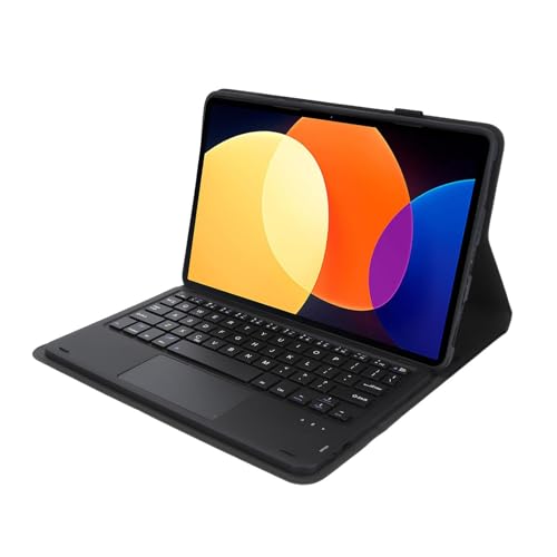 Lazmin112 Tablet-Hülle mit Tastatur, Magnetische Abnehmbare Kabellose Bluetooth-Tastatur mit Touchpad, Tablet-Schutzhülle, Integrierter Stiftschlitz, für Mi Pad 5 5 Pro 11 Zoll 2023 (Black) von Lazmin112