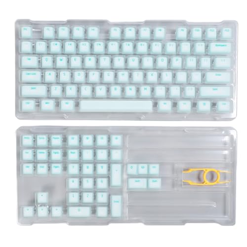 Lazmin112 Tastenkappen mit 113 Tasten, Mechanische Tastatur, Niedliches PBT-Doppelschicht-Stummschalttastenkappen-Set, Originalhöhe, mit Tastenabzieher, für die Meisten Gaming-Tastaturen von Lazmin112