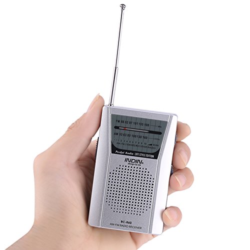 Lazmin112 Tragbares Radio, Batteriebetriebenes AM/FM-Taschenradio, Eingebauter Lautsprecher, Standard-Kopfhöreranschluss, Teleskopantenne von Lazmin112