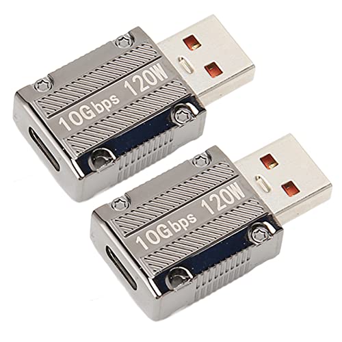 Lazmin112 USB-Adapter, USB 3.0-Stecker auf Typ-C-Buchse, Adapteranschluss, Bis zu 10 Gbit/s, 120 W, Schnellladung, 6 A, Typ C auf USB-Extender, für Laptop-PC-Powerbank von Lazmin112