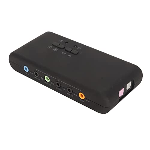 Lazmin112 USB-Soundkarte, Externe 7.1-Kanal-Stereo-Soundkarte mit Doppeltem Mikrofoneingang, 3,5-mm-USB-Schnittstelle, 48-kHz-Sampling, 12 Mbit/s, für Win OS X-Laptop von Lazmin112