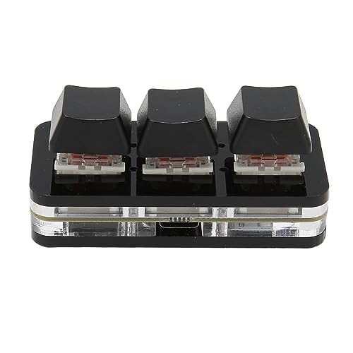 Lazmin112 USB-Tastatur, 3-Tasten-einhändig Programmierbare OSU-HID-Makrotastatur mit RGB-LED-Hintergrundbeleuchtung, Kopieren-Einfügen-Taste, für PC-Gaming-Büroarbeit, für Windows für OS X von Lazmin112