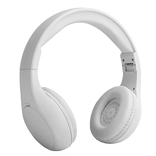 Lazmin112 Wiederaufladbare Kabellose Kopfhörer, Bluetooth-Over-Ear-Kopfhörer Faltbares Headset Headset Bluetooth-Kopfhörer Faltbare Karte Mobiles Musikspiel Kopfhörer für Den Außenbereich(Weiß) von Lazmin112