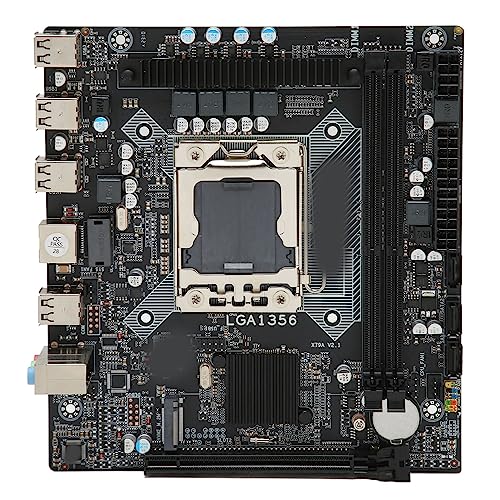 Lazmin112 X79A V2 LGA1356 Motherboard, Dual Channel DDR3 M ATX Desktop PC Motherboard, 32GBps M.2 NVME 10 USB2.0 PCIE 16X SATA2.0 Schnittstellen, 100M Netzwerkkarte von Lazmin112