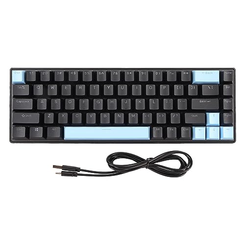 Mechanische Gaming-Tastatur mit 68 Tasten, Kompaktem Layout und Blauem Schalter, 10 RGB-Hintergrundbeleuchtungsmodi, N-Key-Rollover, Plug-and-Play für FPS-Gamer (Schwarz Blau) von Lazmin112