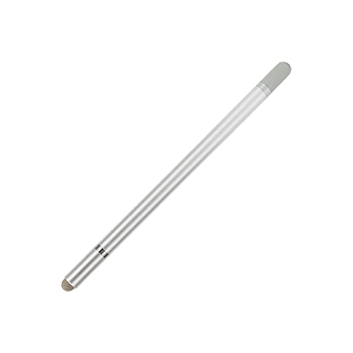Präziser Positionierungs-Eingabestift, 3-in-1-Multifunktion, 2 Faserspitzen, Stab aus Aluminiumlegierung, Leicht und Tragbar für Tablet-Handys (Silver) von Lazmin112