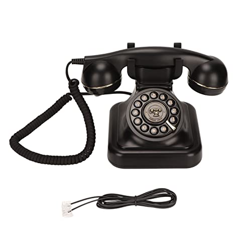 Retro-Festnetztelefon, Klassisches Vintage-Telefon mit Drehscheibe, Schnurgebundenes Telefon, Unterstützung für Wahlwiederholung, Dekoratives Antikes Festnetztelefon für Home Office Hotelbar von Lazmin112