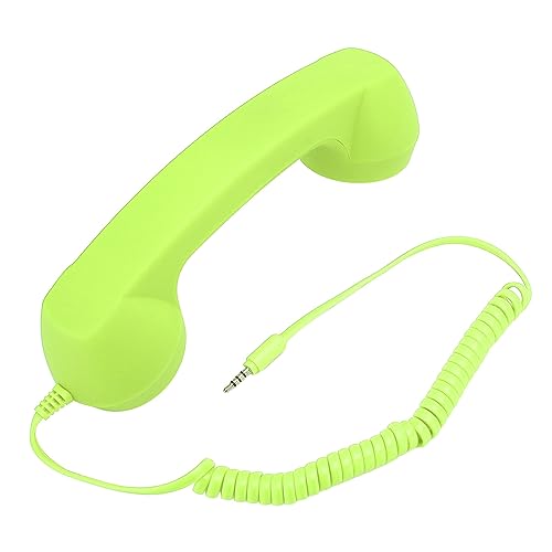 Retro-Telefonhörer, Klassischer Vintage-Handapparat mit 3,5-mm-Soundstecker, Reduziert Strahlung, Alter Telefonhörer, Lautstärkeregelung, Kabelgebundener Telefonhörer (Green) von Lazmin112