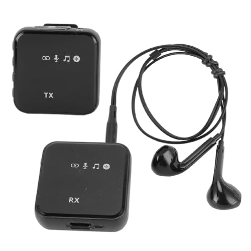 Schnurloses Lavalier-Mikrofon, 80 Meter Reichweite, 18 Stunden Laufzeit, 3,5-mm-Kopfhöreranschluss, Ansteckmikrofon mit Geräuschunterdrückung für Kamera, Smartphone, Tablet, Laptop von Lazmin112