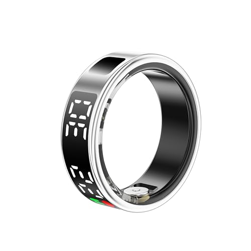 Smart Ring, Fitness-Tracker-Ring, Kabelloser Sport-Gesundheits-Tracker mit APP, Ladehülle, Unterstützung BT, IP68 Wasserdichter Aktivitäts-Tracker für Männer und Frauen, (#9) von Lazmin112