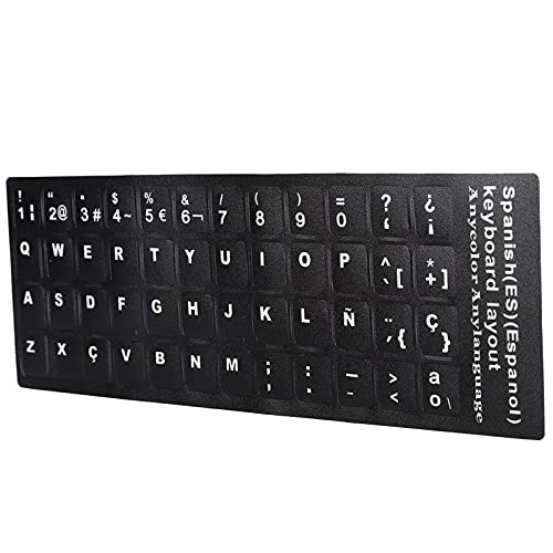 Spanischer Wasserdichter Tastaturaufkleber für 10 Bis 17 Zoll Laptop, Notebook, Desktop-PC, Langlebig, Einfach Anzubringen und zu Entfernen, Staubdicht, Feuchtigkeitsbeständig von Lazmin112