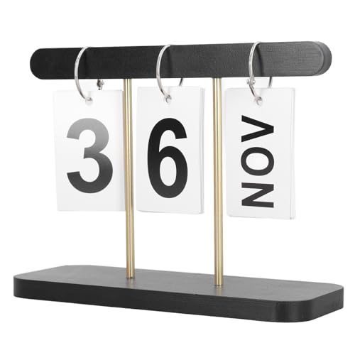 Stehende Flip -Kalender, Minimalistisches Großes Display Attraktive Stabile Basis Wiederverwendbar (BLACK) von Lazmin112