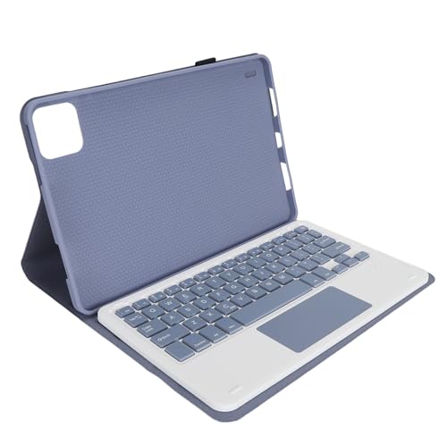 Tablet-Hülle mit Tastatur, Magnetische Abnehmbare Kabellose Bluetooth-Tastatur mit Touchpad, PU-Klappständer-Schutzhülle, für Mi Pad 6 6 Pro 11 Zoll 2023 (PURPLE) von Lazmin112