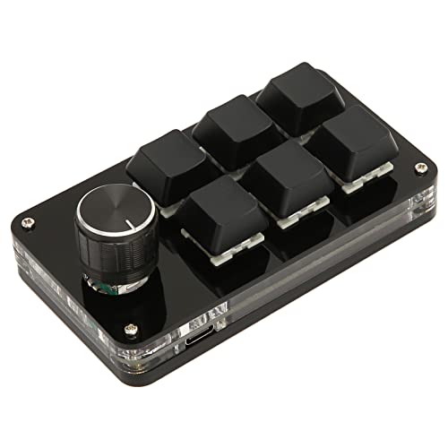 Tastatur mit 6 Tasten, Tragbare Mechanische USB-Tastatur DIY Programmierbare OSU-Gaming-Tastatur mit Hintergrundbeleuchtung und Knopf für Bürospiel-Musikmedien von Lazmin112