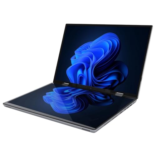 Tragbarer 14-Zoll-Laptop, Dual-2,2K-HD-Touchscreen, 16G DDR4 256G SSD, Celeron 12. Generation 4 Core 1,7 GHz CPU, 1,9 MP Webcam, 5G WiFi BT, G-Sensor, 5000 MAh, für Win11 Pro von Lazmin112