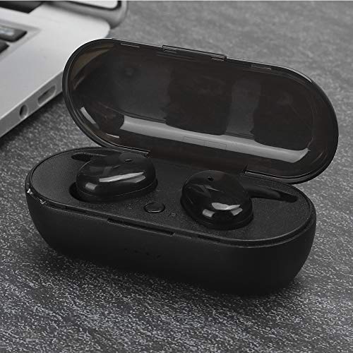 Twins Wireless Ohrhörer Bluetooth Sport Headset Kopfhörer Touch Control mit Ladekoffer(Schwarz) von Lazmin112