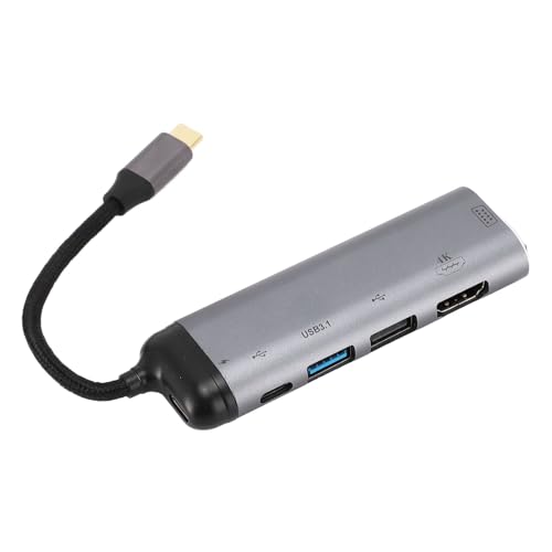 USB-C-Hub, 6-in-1-Typ-C-auf-HDMI-Splitter, USB-C-Multiport-Adapter-Expander, Typ-C-auf-VGA-Hub-Dongle, 100 W PD, 4K HD, für Desktop-Laptop, Telefon, Tablet-PC von Lazmin112