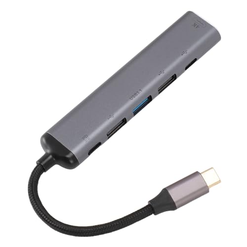 USB-C-Hub, 6-in-1-USB-C-zu-HDMI-Splitter, USB-Multi-Port-Adapter-Expander, USB-Hub-Dongle, 100 W PD, 4K 60 Hz HD, für Desktop-Laptop, Telefon, Tablet-PC von Lazmin112