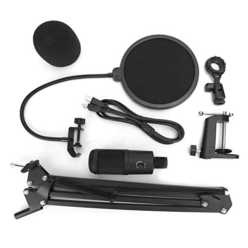 USB-Mikrofon-Kit, Herz-Punkt-Streaming-Kondensator-Audiomikrofon mit Halterung, Plug & Play, Geeignet für Desktop-Computer, Laptops von Lazmin112