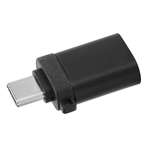 USB-zu-Typ-C-Adapter, Tragbare USB3.0-Buchse zu Typ-C-Wandler aus Aluminiumlegierung + ABS, Ladedaten OTG-Stretchkopf ohne Kette, Plug & Play (schwarz ohne Kette) von Lazmin112