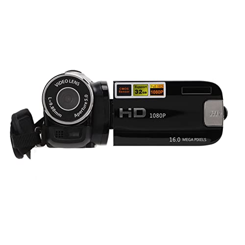 Videokamera-Camcorder, Full HD 1080P 16 MP Digitalkamera, 270° Drehung, 2,7-Zoll-Farbbildschirm, 16-facher Zoom, für Vlogging, für Jugendliche, Studenten, Anfänger, Ältere (Black) von Lazmin112