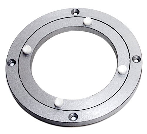 Runder, drehbarer Aluminium-Ring mit Kugellager für Plattenspieler von Lazy Susan 140mm / 5.5" silber von Lazy Susan