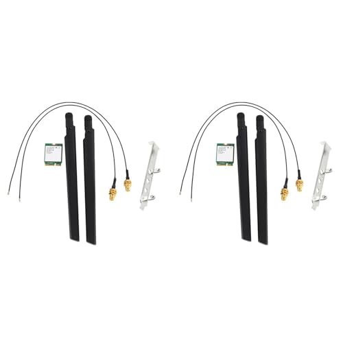 Lckiioy 2X 1730 Mbit/S für Dual Band Drahtlos AC 9560 Desktop Kit Bluetooth 5.0 802.11Ac M.2 CNVI 9560NGW WiFi Karte mit Antenne von Lckiioy
