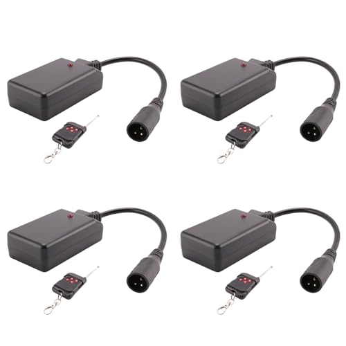 Lckiioy 4X Tragbarer 3-Poliger XLR-Funkfernbedienungsempfänger für Rauchnebelmaschine DJ-Bühnensteuerungsempfänger, Der 400 W 900 Beschlägt von Lckiioy