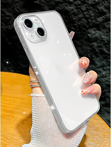 Lcmei 2022 Neue Seite funkelnder Telefonhülle für iPhone 14/13 Pro Max Plus, mit Kameraschutz, Sternenlicht -Bling -Bling -Telefon Case Cove, transparenter Rückzugabdeckung von Lcmei