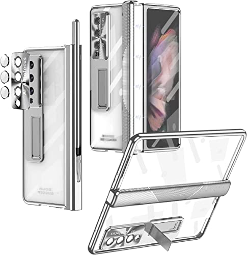 Lcmei Für Samsung Galaxy Z Fold 4 5G Gehäuse mit magnetischem Scharnierschutz und Bildschirmschutz, Z -Fold 4 Gehäuse S Stifthalter Transparent Plattierpc, Magnetglas 360 ° Vollbedeckung von Lcmei