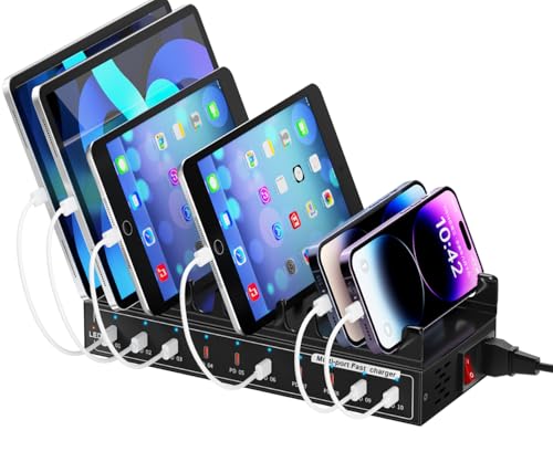 200 W Schnellladestation, 10 Typ-C-Anschlüsse, A+ Grade Smart Protection Ladestation für iPhone, iPad, Tablet, Kopfhörer und andere Elektronik von Lcoco&Dream
