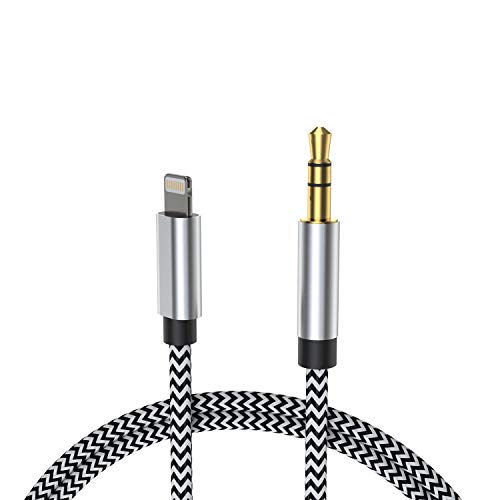 LcueGuk Aux Kabel iPhone [MFi Zertifiziert], Lightning Klinke Kabel, iPhone Auto Audio Kable, Lightning auf 3.5mm Klinke Audio Kopfhörer Adapter für iPhone14/14Max Pro/13/13Pro Max/12-1M von LcueGuk