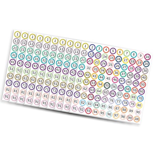 10 Blätter 1-100 Aufeinanderfolgende Zahlenaufkleber Multikolored Small Dots Adhäsive Labels Für Office Unterlagen Zu Hause Dekore 10 Blätter 1-100 Aufeinanderfolgende Zahlenaufkleber Multikolored Small Dots Adhäsive Labels Für Office Unterlagen Zu Hause Dekore von Ldabrye