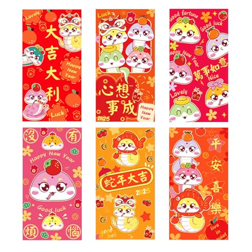 30 Count 2025 Schlange Zodiacs Rötung Umschläge Für Die Chinesische Neujahrsfeier Praktische Frühlingsfestival Geldtaschen von Ldabrye