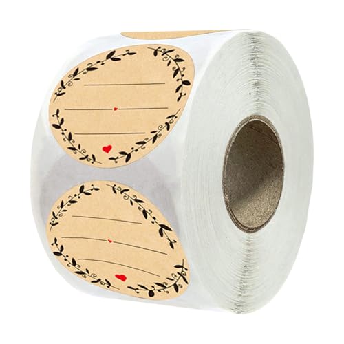 500 PCS Klebstoff Brauner Rundaufkleber Zum Schreiben Von Organisieren Und Kennzeichnungen Mit Kranz Designs Canning Jar Etiketten von Ldabrye