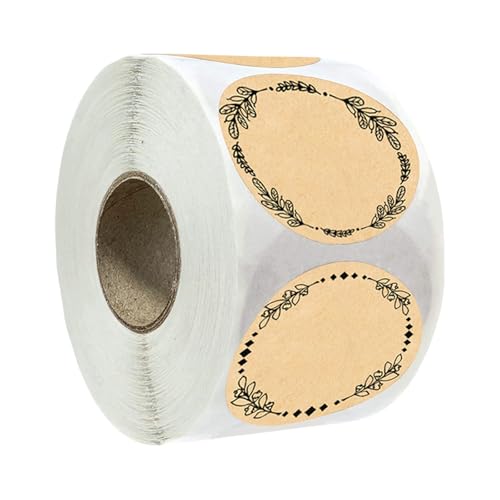 500 PCS Klebstoff Brauner Rundaufkleber Zum Schreiben Von Organisieren Und Kennzeichnungen Mit Kranz Designs Canning Jar Etiketten von Ldabrye