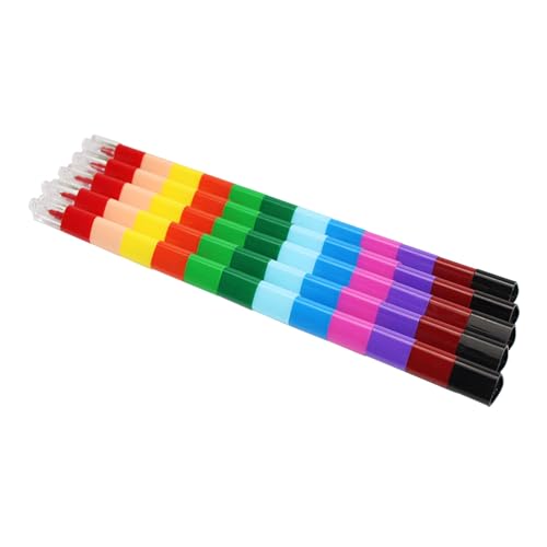 5pcs Malerei Stichstichstift Bausteine ​​Kid Color Crayon Stapelbarer Buntstift Für Kinder Abnehmbarer Buntstifte Set von Ldabrye