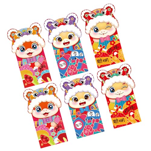 6pcs Rötung Umschläge Für Traditionelle Frühjahrsfest 2025 Schlangenjahre Geldpakete Papierbeutel Hongbao Für Neujahr von Ldabrye