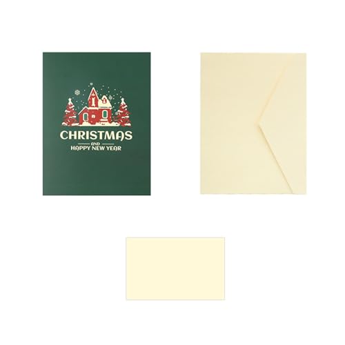Handgemachte 3D Häuser Weihnachtskarte Elegante Weihnachten 3D Popup Karte Stilvolle Papierbastelei Für Saisonale Grüße von Ldabrye